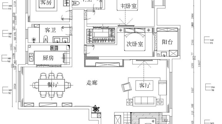 花園新城220㎡現代簡約裝修設計